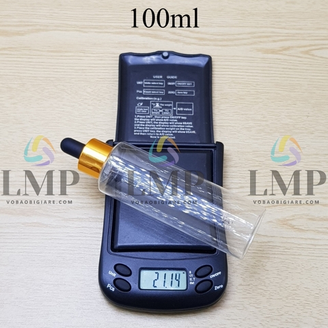 Chai PETG vai ngang nắp bóp khoen nhôm 100ml