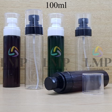 Chai PET vai ngang đầu phun sương trơn 100ml