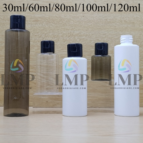 Chai PETG vai ngang nắp bật trơn bóng