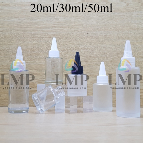 Chai thủy tinh nắp nhọn sọc