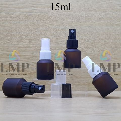 Chai thủy tinh vát đầu phun sương sọc 15ml