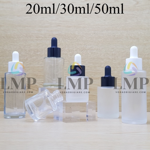 Chai thủy tinh nắp bóp khoen nhựa trơn