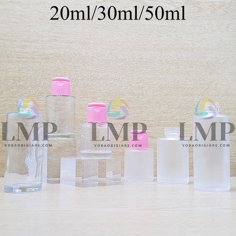 Chai thủy tinh nắp bật trơn mờ