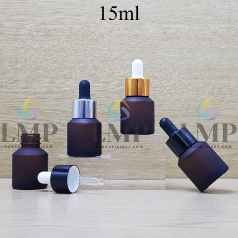 Chai thủy tinh vát nắp bóp khoen nhôm 15ml