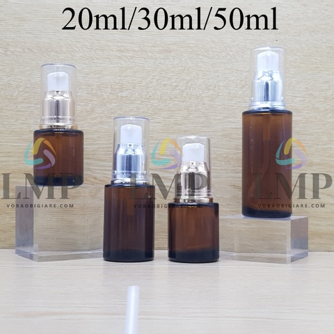 Chai thủy tinh nâu đầu giọt giọt xi