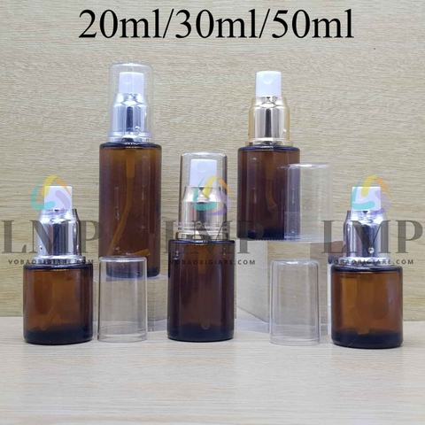 Chai thủy tinh nâu đầu phun sương xi