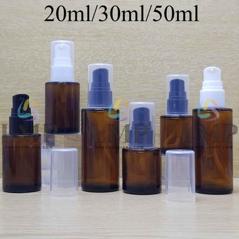 Chai thủy tinh nâu đầu giọt giọt 1 viền