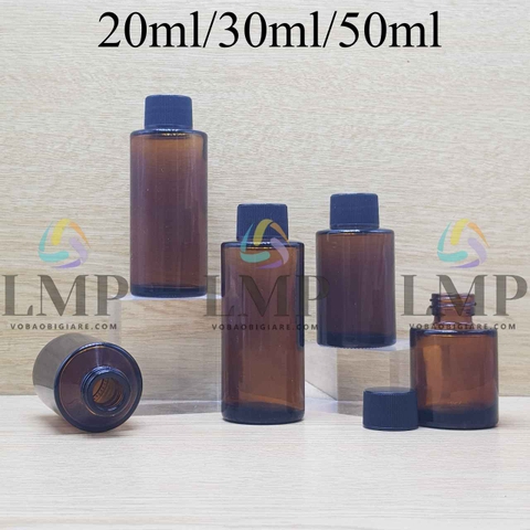 Chai thủy tinh nâu nắp vặn sọc