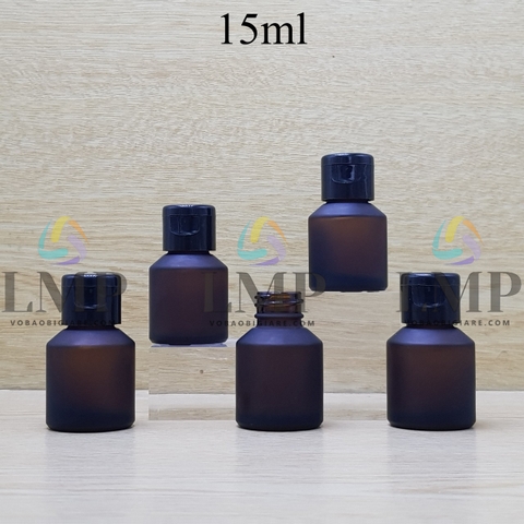 Chai thủy tinh vát nắp bật trơn bóng 15ml