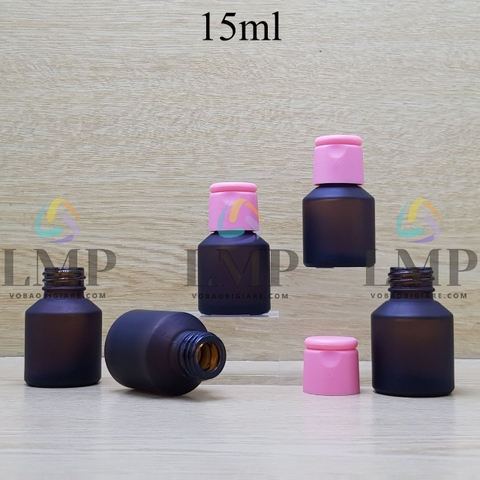 Chai thủy tinh vát nắp bật trơn mờ 15ml