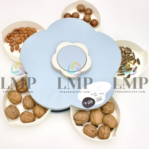 Khay đựng mứt kẹo tự xoay hình cánh hoa