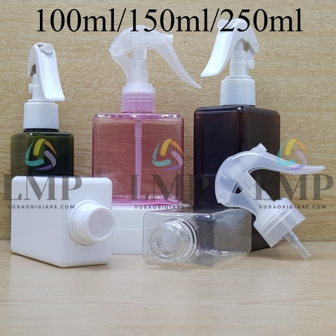 Chai lotion vuông đầu xịt kiếng có khóa