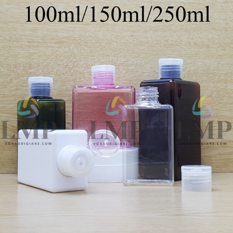 Chai lotion vuông nắp bật trơn