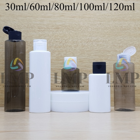 Chai PETG vai ngang nắp bật sọc