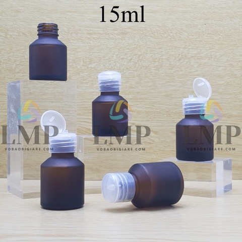 Chai thủy tinh vát nắp bật trơn 15ml