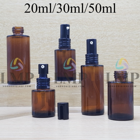 Chai thủy tinh nâu đầu nhôm giọt cao