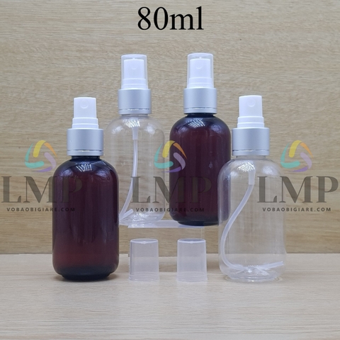 Chai vai tròn đầu phun sương xi 1 viền 80ml
