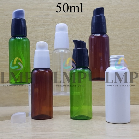 Chai vai tròn đầu xịt giọt nắp chụp mờ 50ml