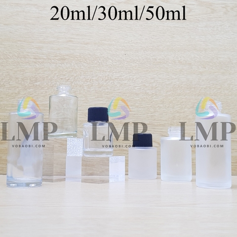 Chai thủy tinh nắp push down and turn sọc