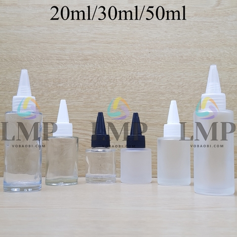 Chai thủy tinh nắp nhọn sọc