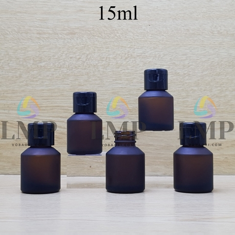 Chai thủy tinh vát nắp bật trơn bóng 15ml