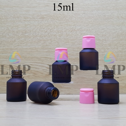 Chai thủy tinh vát nắp bật trơn mờ 15ml
