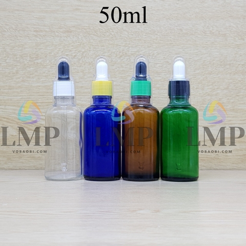 Chai tinh dầu nắp bóp khoen nhựa sọc có nắp chụp 50ml