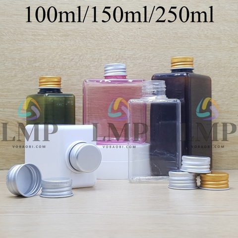 Chai lotion vuông nắp nhôm cuốn biên