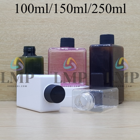 Chai lotion vuông nắp vặn sọc