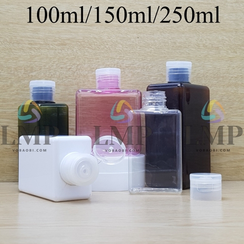 Chai lotion vuông nắp bật trơn
