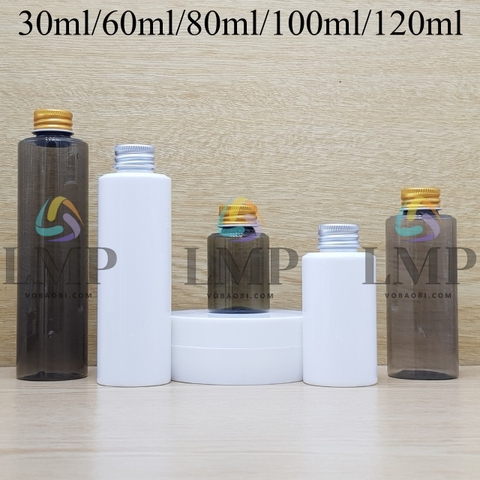 Chai PETG vai ngang nắp nhôm cuốn