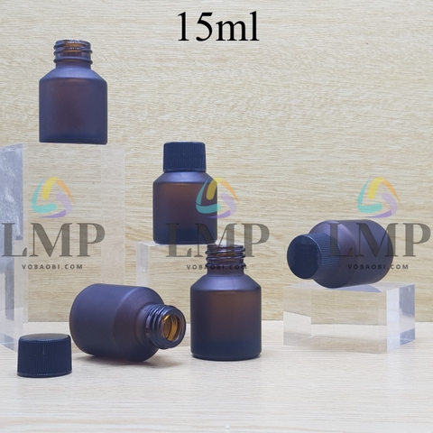 Chai thủy tinh vát nắp vặn sọc 15ml