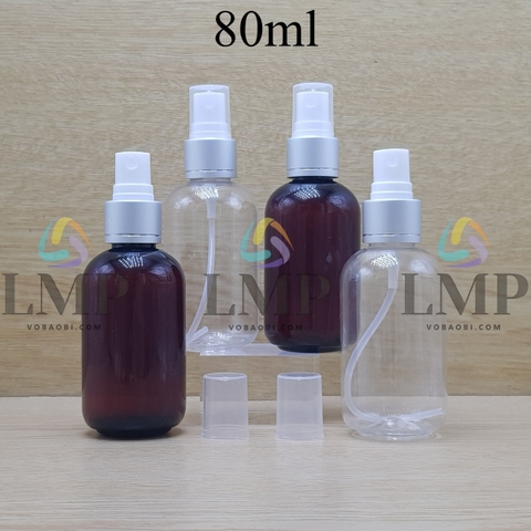 Chai vai tròn đầu phun sương xi 1 viền 80ml