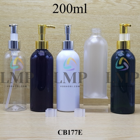 Chai 24g vai tròn vòi pump dài xi 200ml