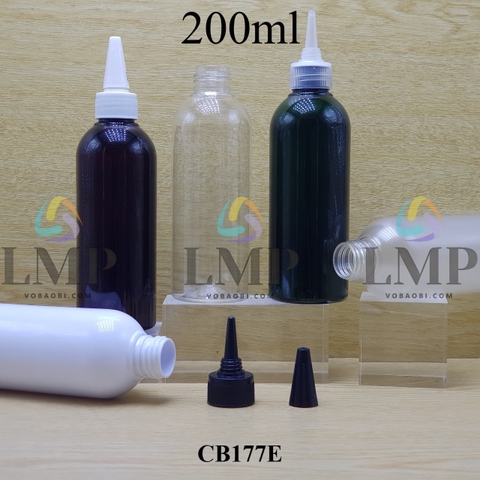 Chai 24g vai tròn nắp nhọn sọc 200ml