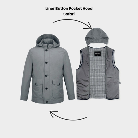Liner Button Pocket Hood Safari