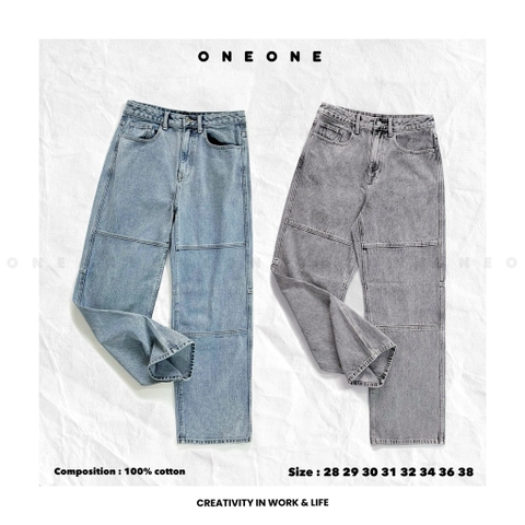 Panelled Knee Wide Denim Pants MMDNP105