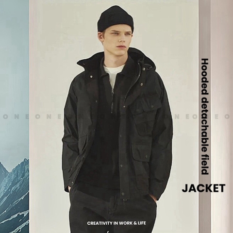 Hooded detachable field jacket S2UAW22201BKX