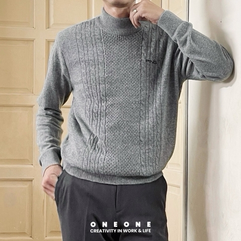 Cable Organized Half Turtle Sweater BRWAW23643KHX