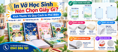 In Vở Học Sinh Nên Chọn Giấy Gì? Kích Thước Và Quy Cách In Phổ Biến