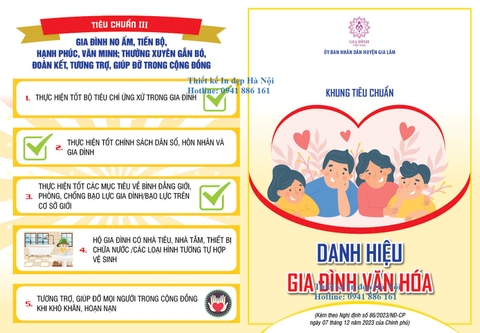 Tờ rơi tuyên truyền khung tiêu chuẩn xét tặng Gia đình Văn hóa