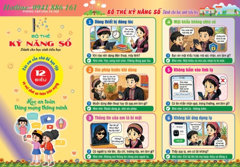 Thiết kế mẫu Tờ gấp Kỹ năng số dành cho học sinh Tiểu học
