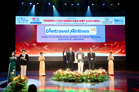 Vietravel Airlines được vinh danh là Thương hiệu hàng đầu Việt Nam 2024