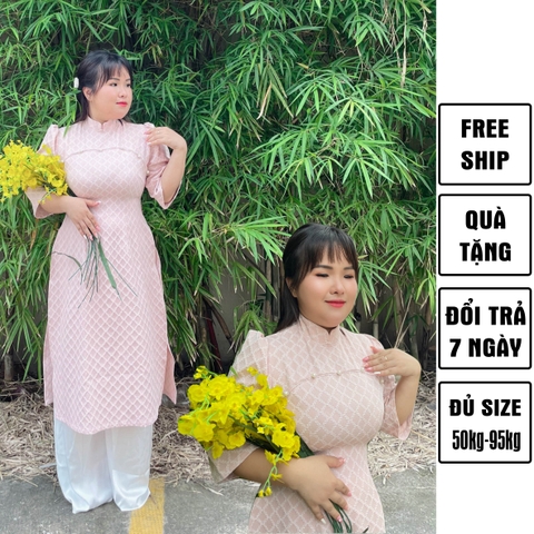 Áo dài bigsize 60kg - 95kg chất gấm xốp phù hợp mặc vào dịp lễ tết