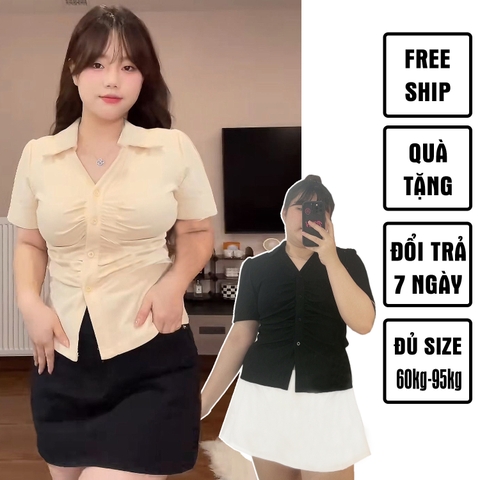 Áo thun polo bigsize 60kg - 95kg nhún ngực chất thun gân