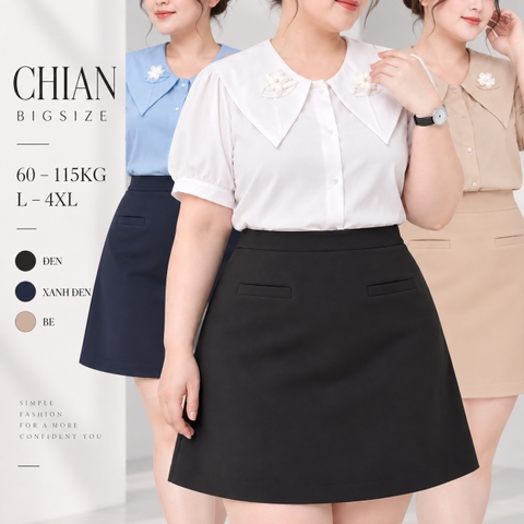 Quần đùi giả váy dáng A bigsize 60kg - 100kg có túi chất tuyết mưa có co giãn nhẹ