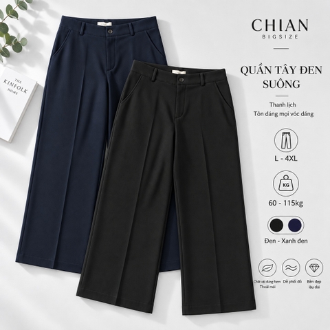 Quần tây bigsize 60kg - 100kg lưng cao ống đứng cao câp phù hợp mặc đi làm, đi học, đi chơi