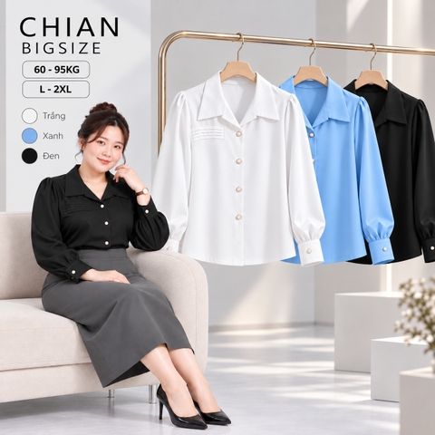 Aó sơ mi bigsize 60kg - 95kgkg kiểu dáng basic phù hợp mặc đi làm , đi dạy.