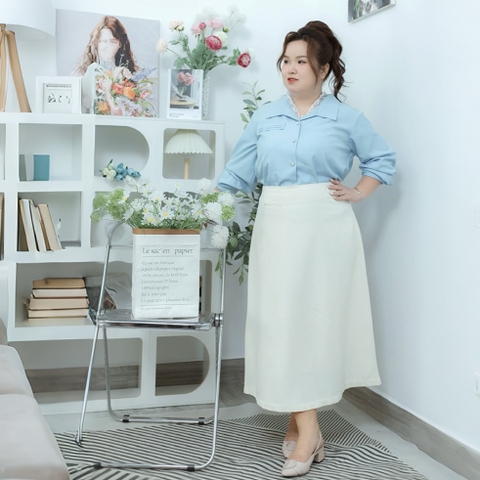 Aó sơ mi bigsize 60kg - 95kgkg kiểu dáng basic phù hợp mặc đi làm , đi dạy.