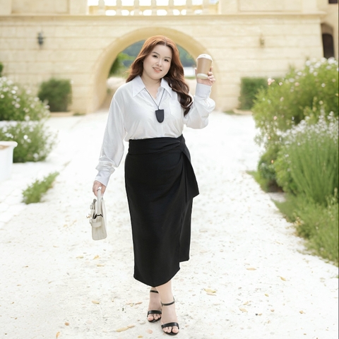 Aó sơ mi bigsize 60kg-100kg phối ren phom dáng basic phù hợp mặc đi làm đi chơi